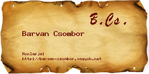 Barvan Csombor névjegykártya